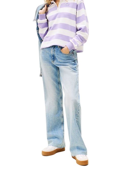 Sneaker ecrù e lilla in pelle Tommy Jeans | EN0EN028070LA
